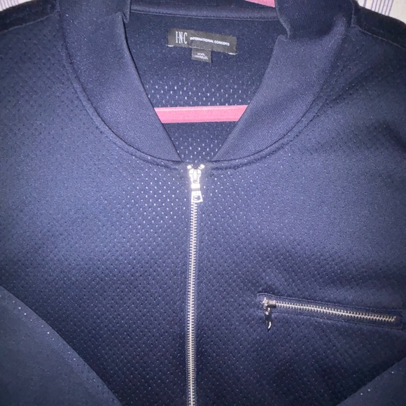 INC International Concepts Men’s Zip-Up Bomber Jacket – Navy Blue (XXL) - Picture 3 of 6